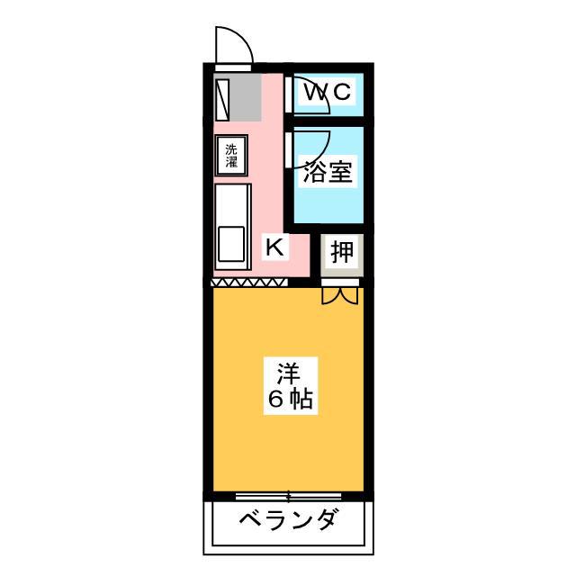 ドリームロード(1K/1階)の間取り写真