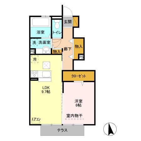 シャルール(1LDK/1階)の間取り写真
