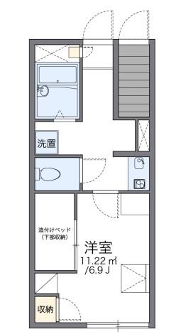 レオパレスヴィグール(1K/1階)の間取り写真