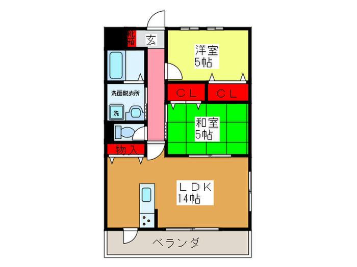 ZERBINOA(2LDK/3階)の間取り写真