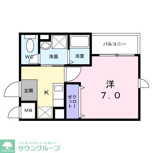 ヴァンベェール27(1K/1階)の間取り写真