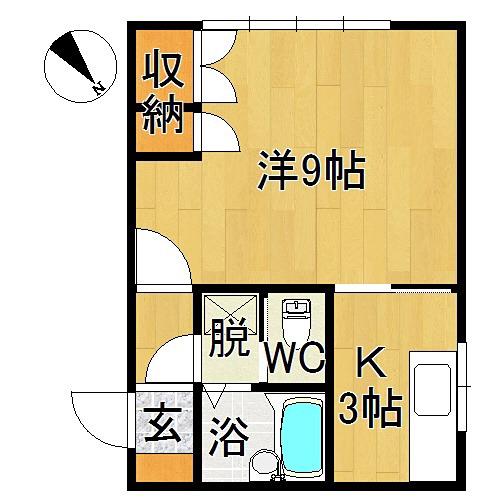ドミール品川(1K/1階)の間取り写真