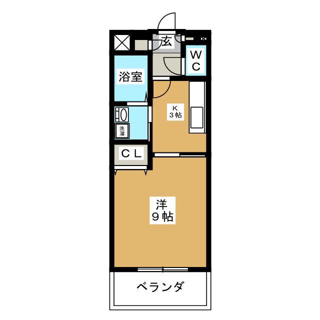 キチーム津田沼(1K/2階)の間取り写真