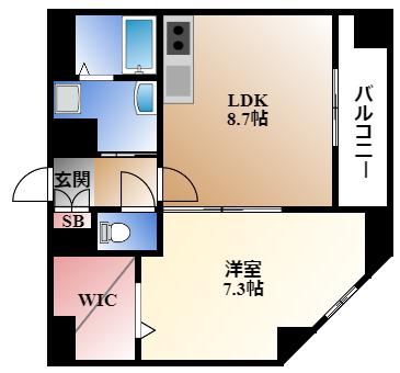 YOSHINO SQUARE(1LDK/4階)の間取り写真