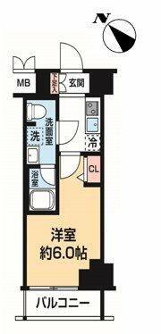 LUMEED横濱末吉町(1K/8階)の間取り写真