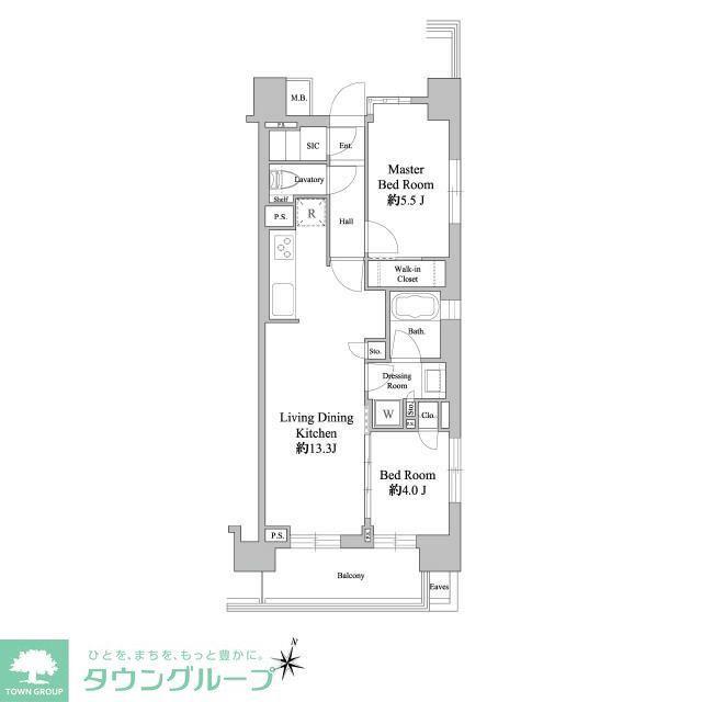 ドゥーエ西馬込(2LDK/6階)の間取り写真