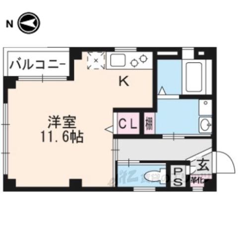 叡山電鉄鞍馬線 岩倉駅(京都) 徒歩7分 3階建 築5年(ワンルーム/2階)の間取り写真