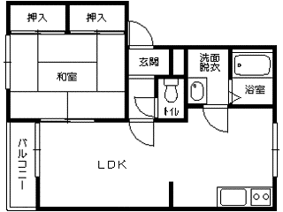 アークタウン久須志(1LDK/1階)の間取り写真