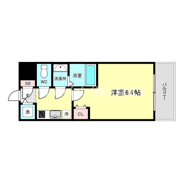 エスリードレジデンス大阪ザ・クラス(1K/8階)の間取り写真