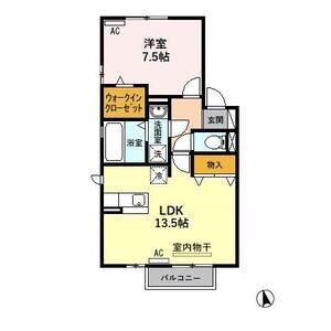 リビングタウン下奈良 C(1LDK/2階)の間取り写真
