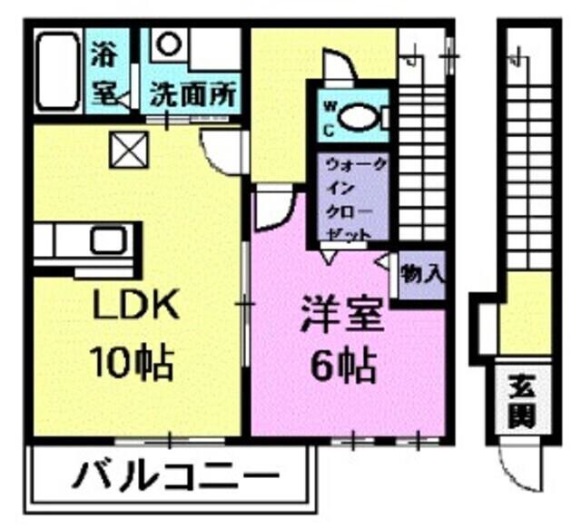 ルーツ21(1LDK/2階)の間取り写真