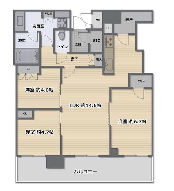 ブランズタワー梅田ノース(3LDK/38階)の間取り写真