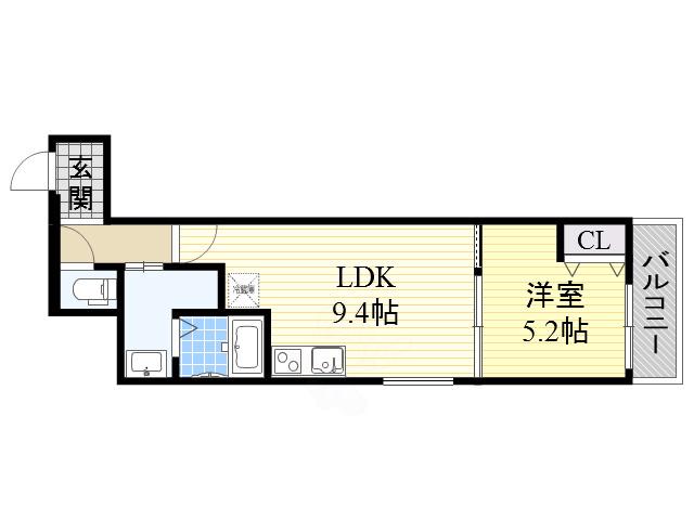 フジパレスあびこⅡ番館(1LDK/3階)の間取り写真