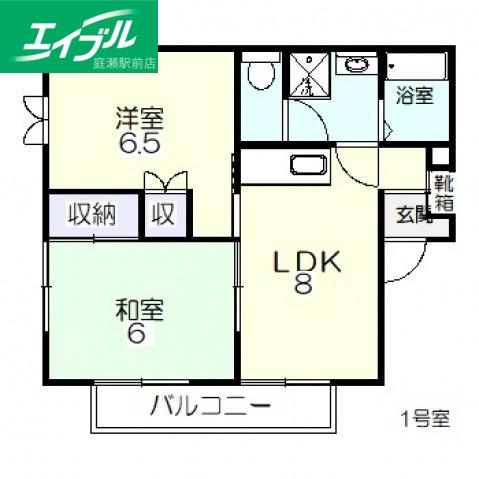 メゾニティ中須加(2LDK/1階)の間取り写真