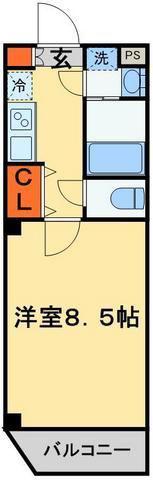 KANENARI和光前原(1K/4階)の間取り写真