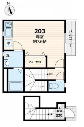 プレミール(ワンルーム/2階)の間取り写真