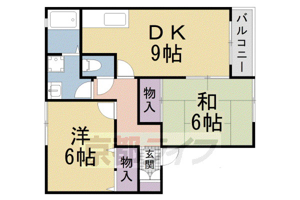 サンライフ殿城(2DK/2階)の間取り写真