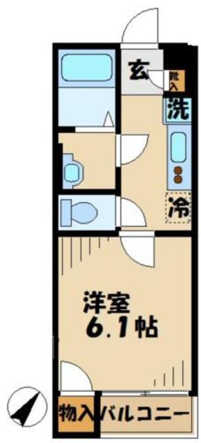 レオネクスト幸良III(1K/2階)の間取り写真