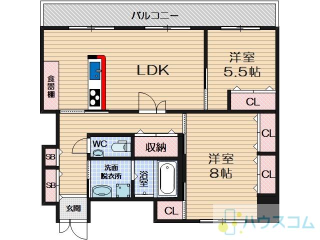 オアシスブリリアント(2LDK/10階)の間取り写真