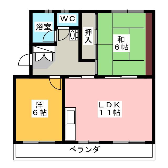 佐藤マンション(2LDK/2階)の間取り写真