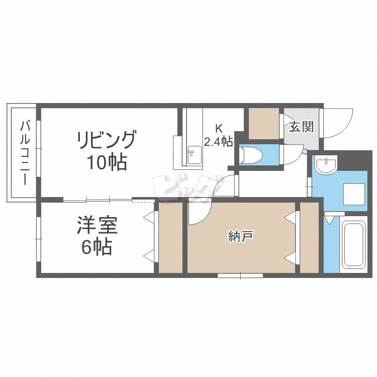アクアトピア清田II(2LDK/4階)の間取り写真