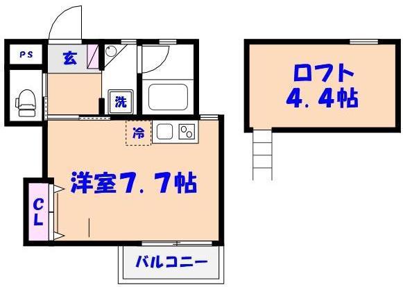 CLAIR クレール(ワンルーム/1階)の間取り写真