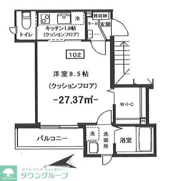 アネーロ経堂(1K/1階)の間取り写真