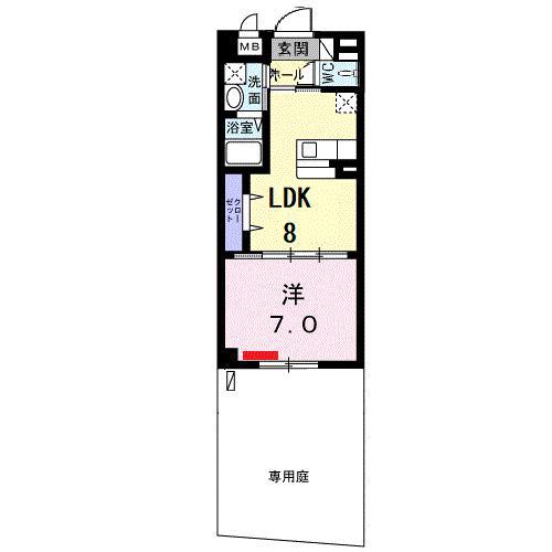 TN・アルカンシエル(1LDK/1階)の間取り写真