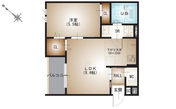 REGALEST 牛田本町(1LDK/3階)の間取り写真