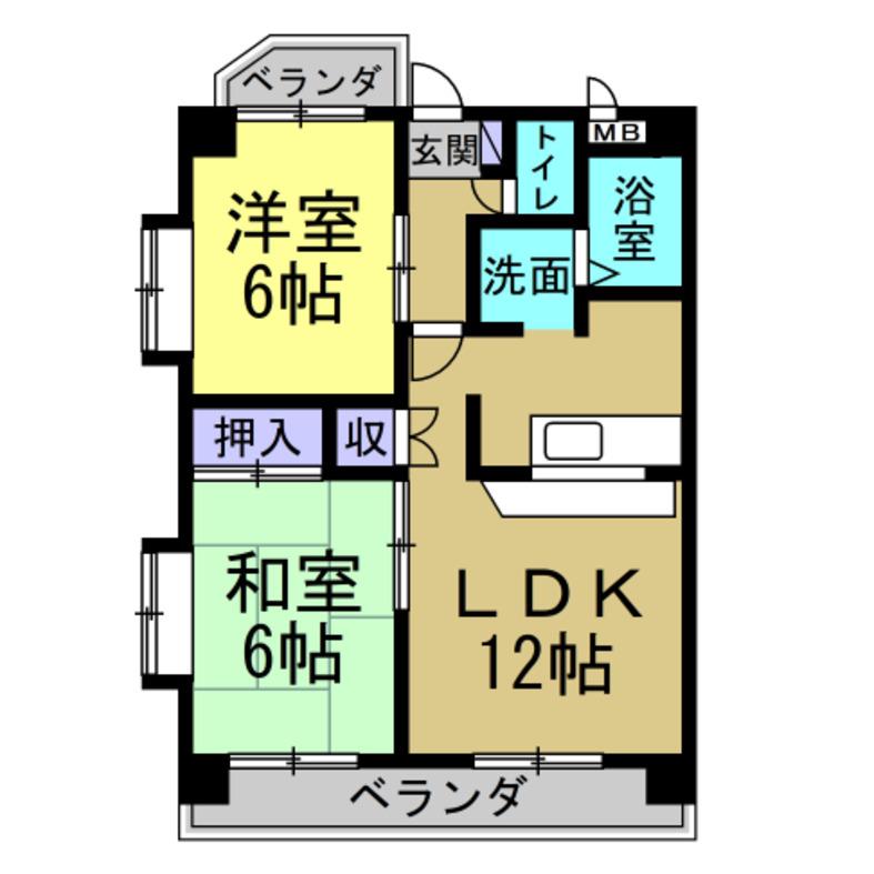 リブ・イン サカイIII(2LDK/2階)の間取り写真