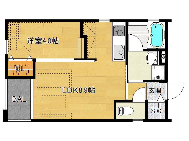 LELIERRE(1LDK/2階)の間取り写真