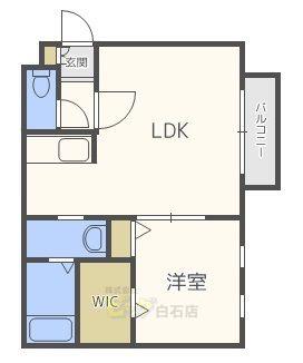 ラフレーズ菊水(1LDK/2階)の間取り写真