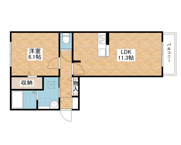 グランシャリオ二町(1LDK/3階)の間取り写真