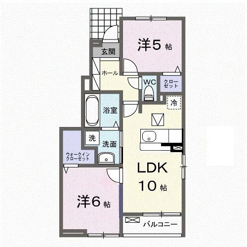 CREST GARDEN(2LDK/1階)の間取り写真