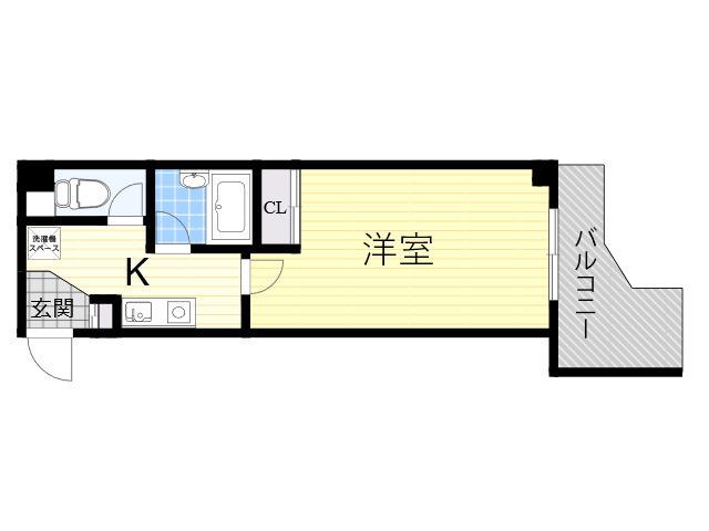 COLLECTION桜ノ宮Ⅱ(1K/2階)の間取り写真