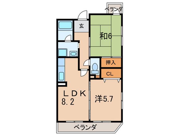 エタニティ千両(2LDK/2階)の間取り写真