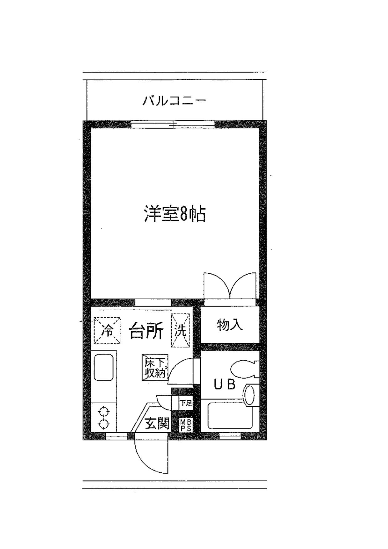 大栄豪ハイツ(1K/1階)の間取り写真