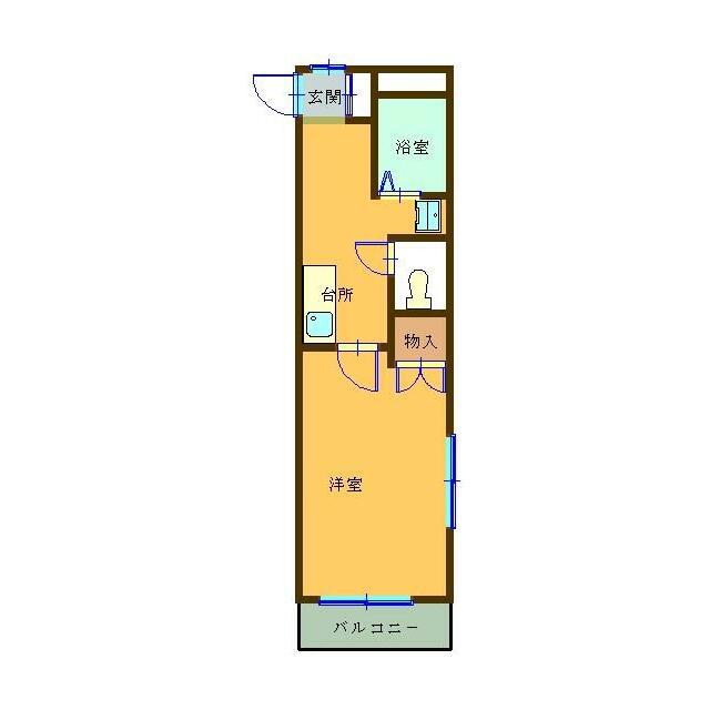 メゾンドゥ北斗(1K/3階)の間取り写真