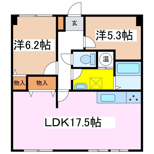 アコールマンション 平田(2LDK/4階)の間取り写真