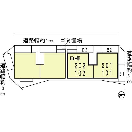 ナチュールB棟(2LDK/2階)の間取り写真
