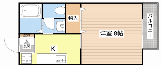 プライムコート(1K/1階)の間取り写真