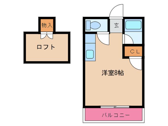 グランピア和白東(ワンルーム/2階)の間取り写真