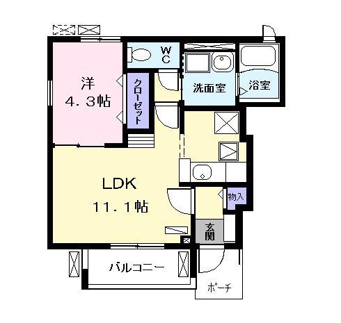 クラール(1LDK/1階)の間取り写真