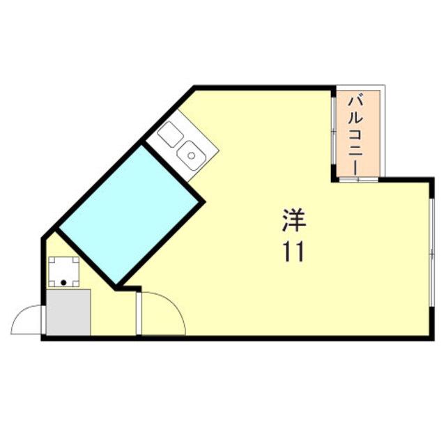ステディ垂水(ワンルーム/2階)の間取り写真