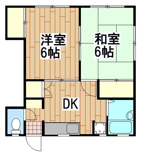 パークフロント保土ヶ谷(2DK/2階)の間取り写真