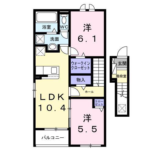 クリアンサス(2LDK/2階)の間取り写真