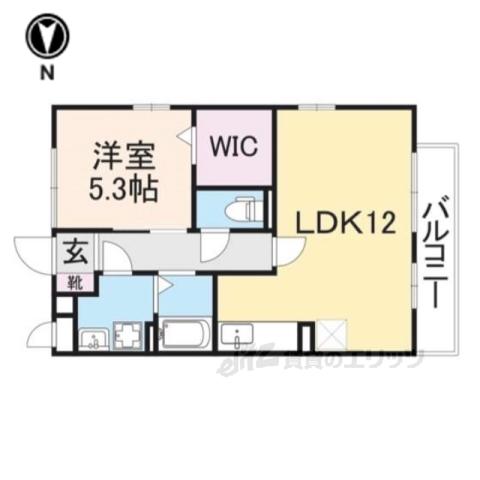 リビングタウン大和郡山(1LDK/3階)の間取り写真
