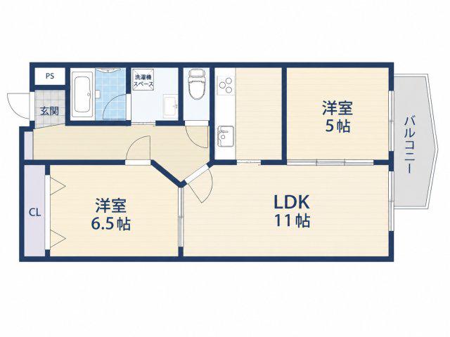 コンフィデンス西本町(2LDK/7階)の間取り写真