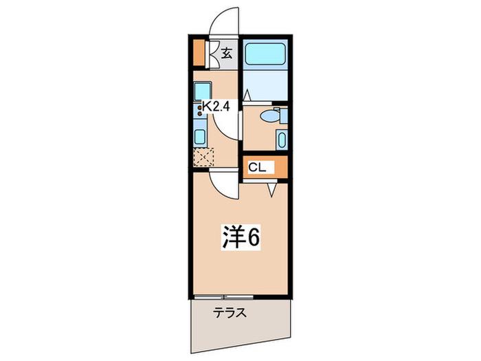 777N鶴ヶ峰(1K/1階)の間取り写真