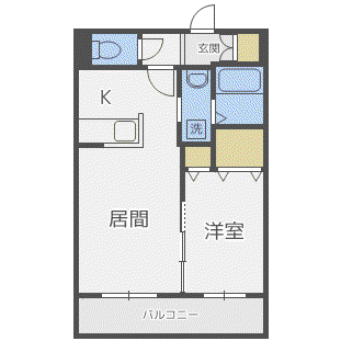 プエルタ中島公園(1LDK/1階)の間取り写真